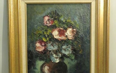 Louis DUCATEL (1902-1999). Vase fleuri. Huile sur toile, signée en bas à droite. Haut : 46 cm Larg : 33 cm.