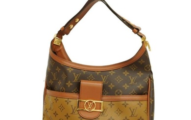Louis Vuitton Shoulder Bag Monogram Reverse Hobo Dauphine MM M45195 Brown Ladies
