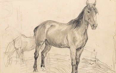 Ludwig Hartmann (1835 Munich - 1902 ebenda) Étude de chevaux Étude fidèle de Hartmann, habilement...