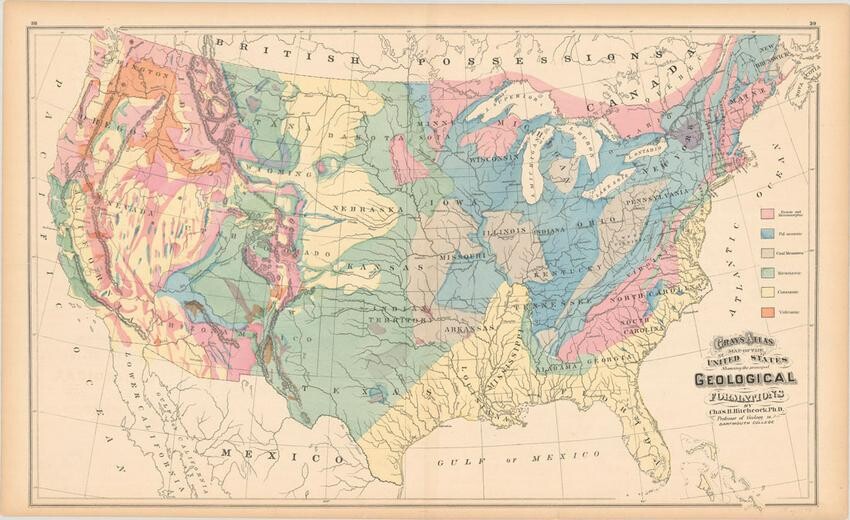 MAP, US, Geology, Hitchcock