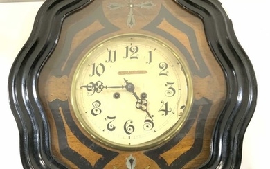 MARIANO PEREZ Vntg Inlaid Wood Wall Clock W German