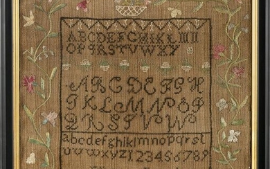 MARYLAND NEEDLEWORK SAMPLER Dated 1803 15.25" x 14".