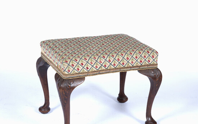 Mahogany and tapestry stool