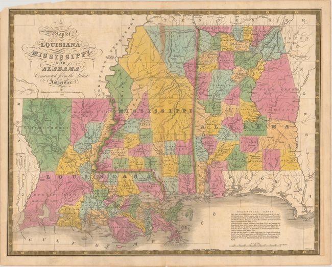 "Map of Louisiana Mississippi and Alabama Constructed from the Latest Authorities", Mitchell, Samuel Augustus