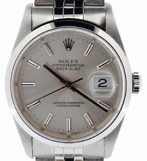Mens Rolex Stainless Steel Datejust Silver 16200 (SKU