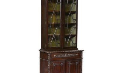 Mid 19th C. English Mahogany Bookcase Cabinet