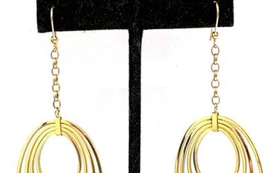 Mid-Century Modern 14K Gold Multi-Hoop Earrings