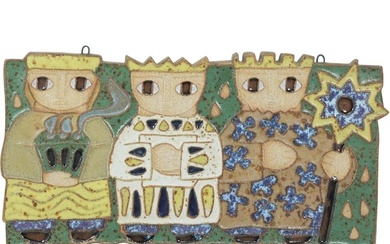 Mid-Century Modern "Three Kings" Ceramic Tile 11.75 in. x 6 in.