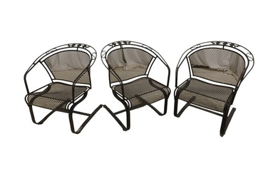 Mid Century Wrought Iron Spring Chairs - 3