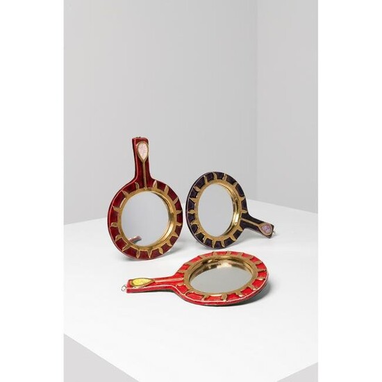Mithé Espelt (1923-2020) Set of three 'Graal' hand mirrors
