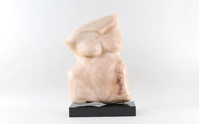 Modern Pink Marble Nude Sculpture of a Woman's Torso