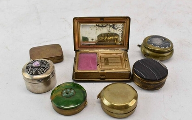 Mondaine Leather Vanity Compact Powder Case