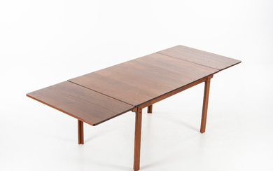 NILS JONSSON. Dining table with additional plates, model “Tor”, teak, Troeds, 1960s.