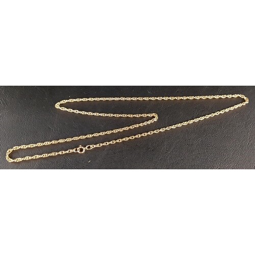 NINE CARAT GOLD FANCY LINK NECK CHAIN 63cm long and approxim...