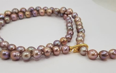 NO RESERVE PRICE - 10x13mm Pink Edison Freshwater pearls - Necklace