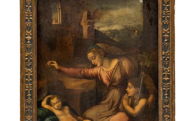 Naar Giovan Francesco Penni en Rafaël (circa 1700), De Maagd met de Blauwe Tiara