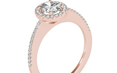 Natural 1.2 CTW Diamond Engagement Ring 18K Rose Gold