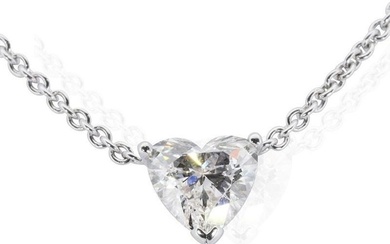 Necklace - 18 kt. White gold - 1.01 tw. Diamond (Natural)