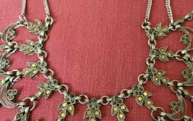 Necklace - Glass, Silver - India - Mid 20th century