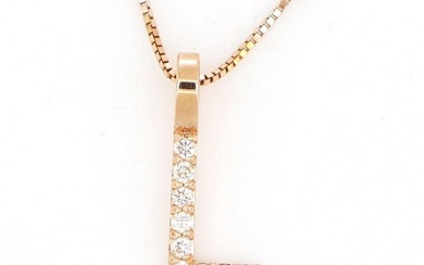 "Necklace L" - 18 kt. Pink gold - Necklace with pendant - 0.06 ct Diamond