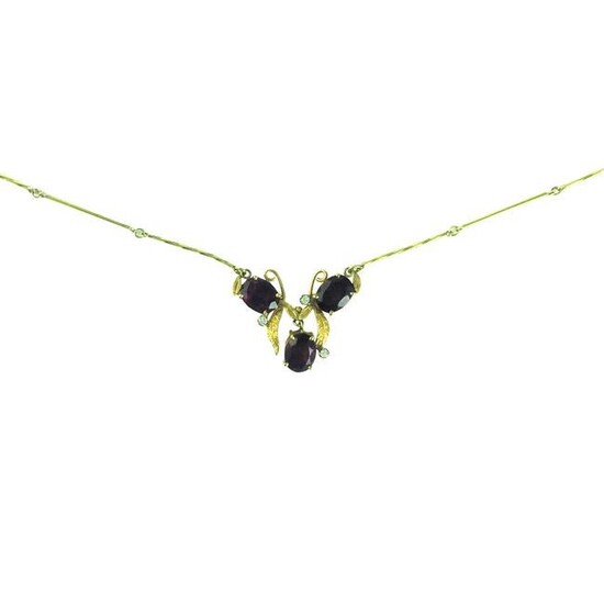 Necklace in 18 K yellow gold, with diamonds