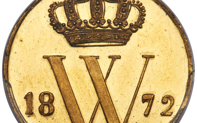 Netherlands: , Willem III gold Specimen Pattern 1/2 Cent 1872 SP62 PCGS,...