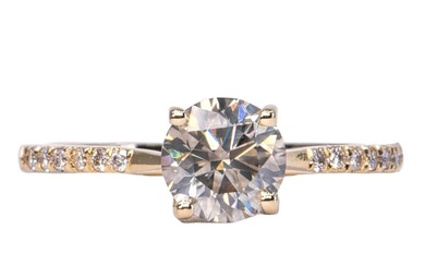 No Reserve Price - 1.14 ctw - 14 kt. Yellow gold - Ring - 1.03 ct Diamond - Diamonds