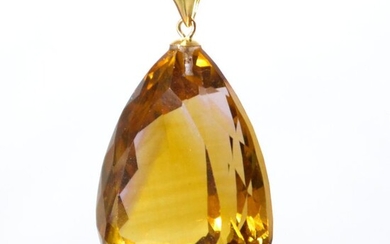No Reserve Price - 18 kt. Gold - Necklace with pendant - 39.89 ct Citrine