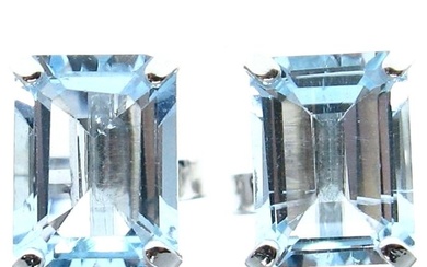 No Reserve Price - 18 kt. White gold - Earrings - 3.00 ct - Aquamarines