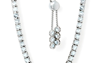 No Reserve Price - Necklace Silver - 12.00 tw. Aquamarine