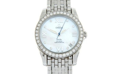OMEGA - a De Ville Co-Axial chronometer bracelet watch. Stainless steel case with factory diamond