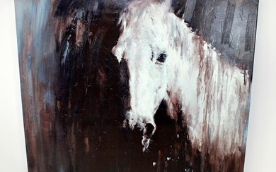 Giclee on canvas depicting horse in the rain