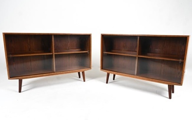 PAIR OF DANISH ROSEWOOD GLASS-FRONT BOOKCASES