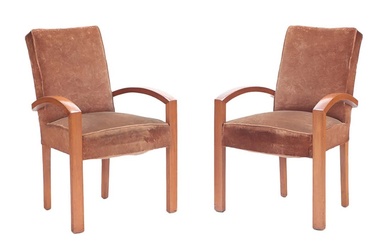 PAIR OF FRENCH OPEN ARM CHAIRS C 1945.