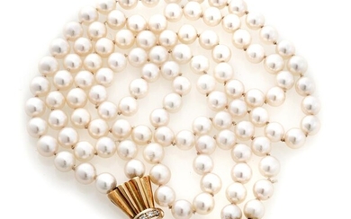 PEARL NECKLACE WITH DIAMONDS