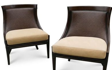 Pair Of Robb & Stucky Woven Back Chairs