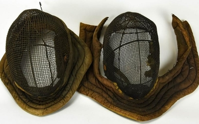 Pair of Antique 19th C European Fencing Helmets