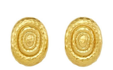 Pair of Hammered Gold Cufflinks, David Webb