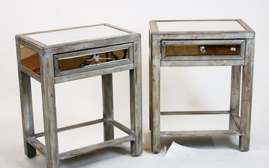 Pair of Mirrored Stands