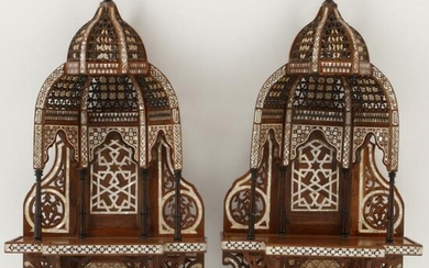 Pair of Moorish Style Inlaid Brackets.