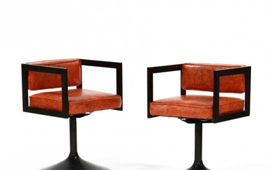 Pair of Vintage Swivel Pedestal Chairs