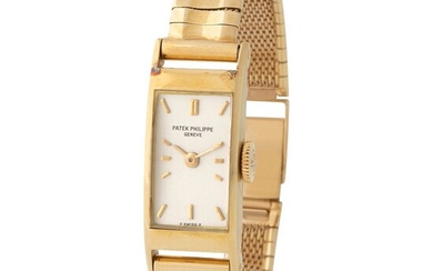 Patek Philippe. Fine and Charming Lady’s Wristwatch in Yellow Gold, Reference 2292 With Silver Dial and Extract from Archives