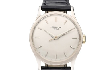 Patek Philippe Reference 570 Calatrava | A white gold wristwatch, Made in 1962