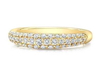 Pave Diamond Ring In 14k Yellow Gold