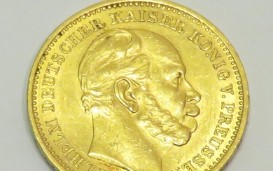 Pièce en or de 20 Mark "Wilhelm Ier-Royaume de Prusse, Allemagne", datée de 1883 (A)....