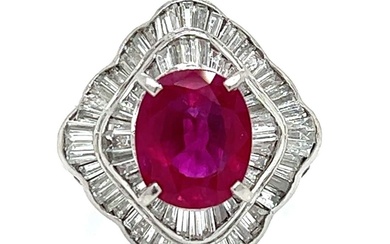 Platinum Certified Burma Ruby Ring