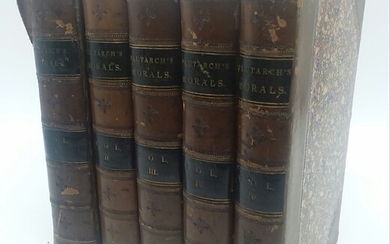 Plutarch's Morals; Translated From the Greek By Several Hands (Complete Five Volume Set, First Editions)