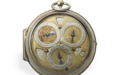 Pocket watch: important, highly complicated single-hand astronomical verge watch with 8 astronomical complications, Torin London ca.1690