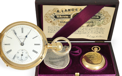Pocket watch: very rare, early ladies' hunting case watch with original box, A. Lange & Söhne No.14180, ca. 1882