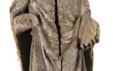 Polychrome Figure. A Continental lime wood figure of Christ, 17th century or earlier